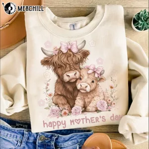 Happy Mothers Day Highland Cow Shirt Unique Mothers Day Ideas 2025