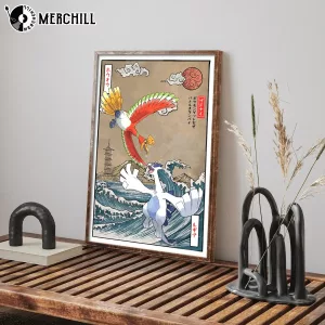 Ho-Oh vs Lugia Battle Wall Art for Pokémon Fans