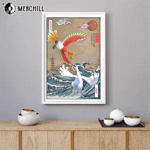 Ho-Oh vs Lugia Battle Wall Art for Pokémon Fans
