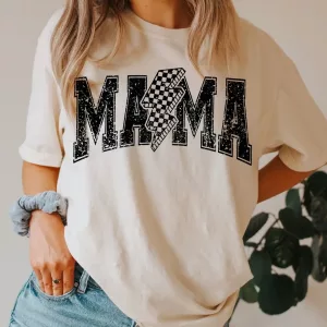 Mama Checkered Bolt Distressed Shirt Gifts for Mum Ideas 4