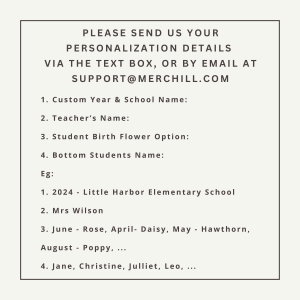 Merchill Teacher Birth Flower Garden