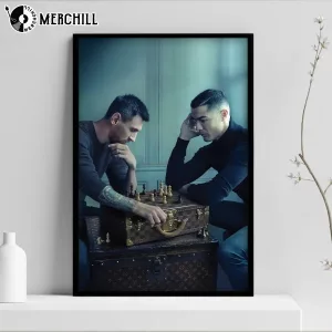 Messi vs Ronaldo Chess Poster World Cup 2022 Perfect Wall Art Gift for Fans 2