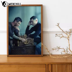 Messi vs Ronaldo Chess Poster World Cup 2022 Perfect Wall Art Gift for Fans