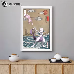 Mew vs Mewtwo Anime Wall Art Poster Powerful Pokemon 5