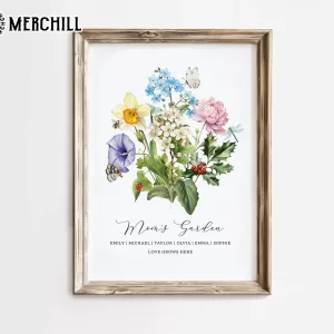 Mom Birth Flower Poster with Animals Best Flowers for Mothers Day 6