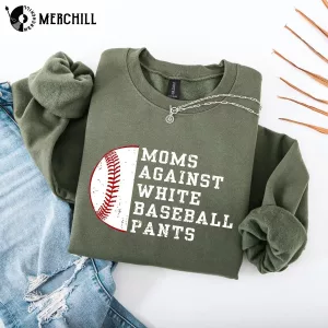 Moms Against White Baseball Pants Shirt Gift Ideas for Mum