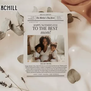 Mother Day Newspaper Poster Personalized Gift for Mom