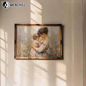 Mother and Child in Peaceful Wildflower Field Moms Day Gifts 5