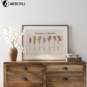 Personalized Birth Month Flower Poster for Mom Gifts for Mum