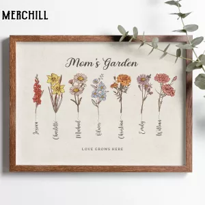 Personalized Birth Month Flower Poster for Mom Gifts for Mum