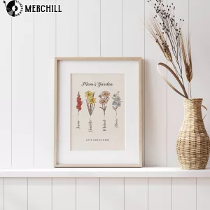 Personalized Birth Month Flower Poster for Mom Gifts for Mum 6