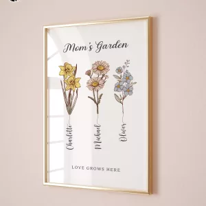 Personalized Birth Month Flower Poster for Mom Gifts for Mum 7