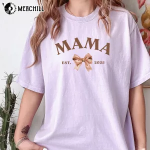 Personalized Bow Mama Est Shirt Mother’s Day Gifts for New Mom