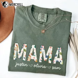 Personalized Floral Mama Shirt Simple Mothers Day Gift Ideas 4