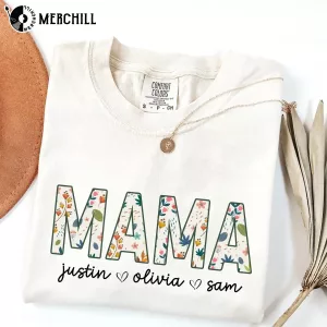Personalized Floral Mama Shirt Simple Mothers Day Gift Ideas
