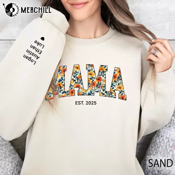 Personalized Floral Mama Sweatshirt  Mother’s Day Garden Gifts