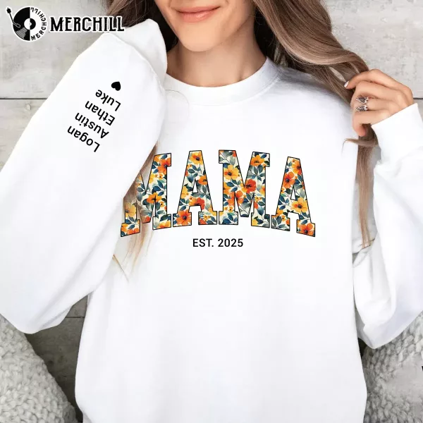Personalized Floral Mama Sweatshirt  Mother’s Day Garden Gifts