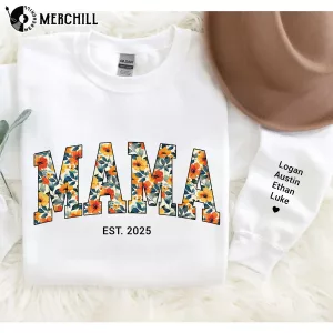 Personalized Floral Mama Sweatshirt Mothers Day Garden Gifts 3