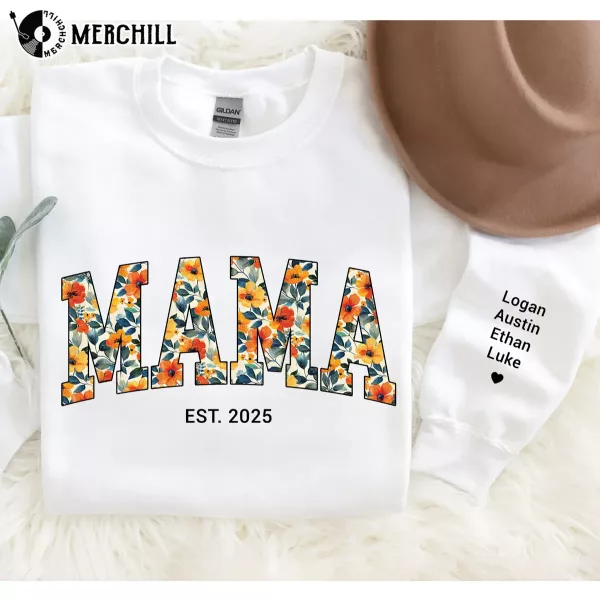 Personalized Floral Mama Sweatshirt  Mother’s Day Garden Gifts