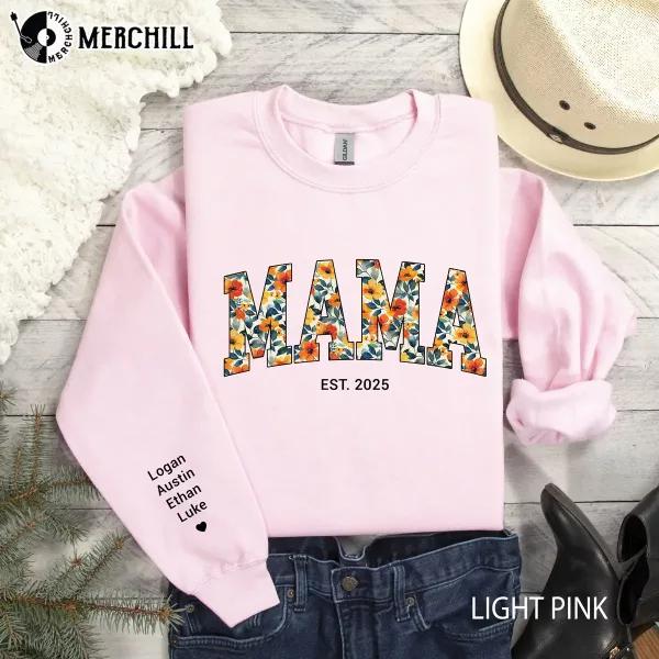 Personalized Floral Mama Sweatshirt  Mother’s Day Garden Gifts