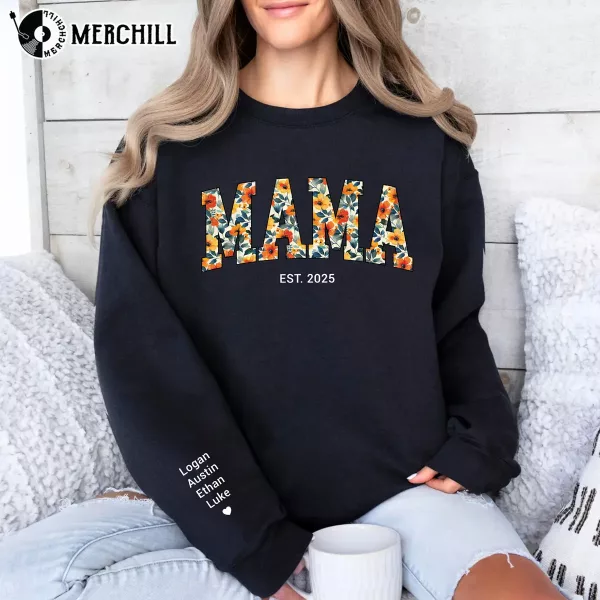 Personalized Floral Mama Sweatshirt  Mother’s Day Garden Gifts