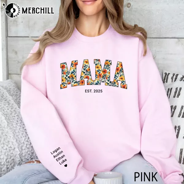 Personalized Floral Mama Sweatshirt  Mother’s Day Garden Gifts