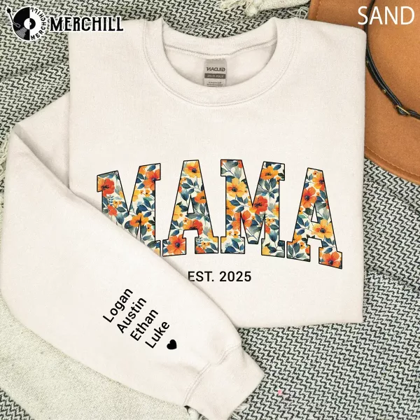Personalized Floral Mama Sweatshirt  Mother’s Day Garden Gifts