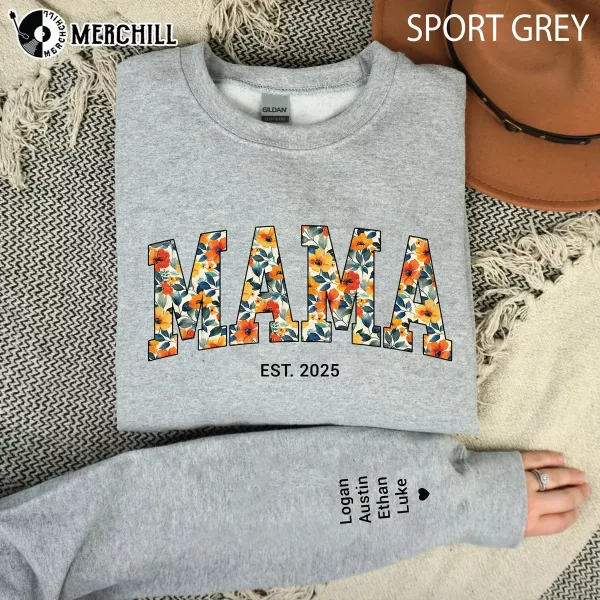 Personalized Floral Mama Sweatshirt  Mother’s Day Garden Gifts
