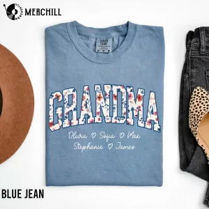 Personalized Floral Shirt with Children Names Unique Gifts for Mother