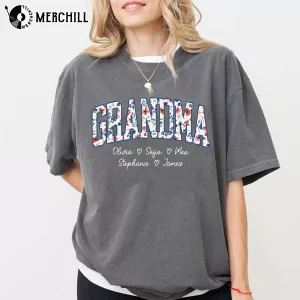 Personalized Floral Shirt with Children Names Unique Gifts for Mother 4