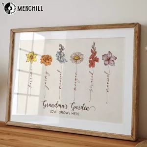 Personalized Grandma Garden Poster Gift Good Mothers Day Presents