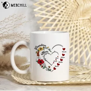 Personalized Grandma Heart Mug Gifts for Mum Ideas