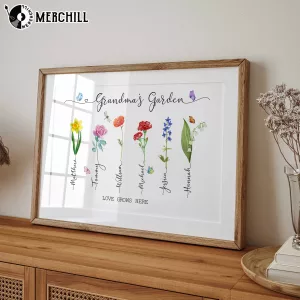 Personalized Grandma's Garden Flower Poster for Mother’s Day