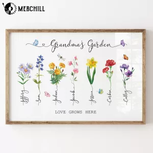 Personalized Grandma's Garden Flower Poster for Mother’s Day