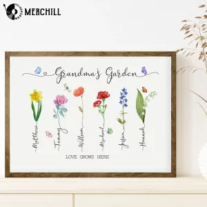 Personalized Grandma's Garden Flower Poster for Mother’s Day