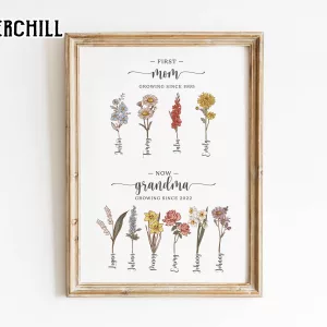 Personalized Mom Birth Month Flower Poster Mothers Day Ideas