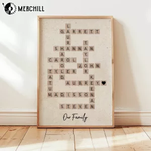 Personalized Scrabble Family Name Poster Gift for Mom Dad