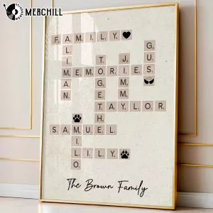 Personalized Scrabble Family Name Poster Gift for Mom Dad 5