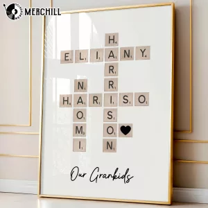 Personalized Scrabble Family Name Poster Gift for Mom Dad