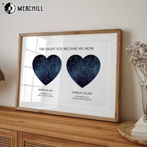 Personalized Star Map Poster Gift for Mom Birth Constellation Art