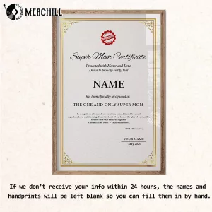 Personalized Super Mom Certificate Gifts for Your Mum 2