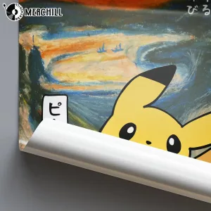 Pikachu The Scream Poster Pokemon Vintage Art for Fans 3