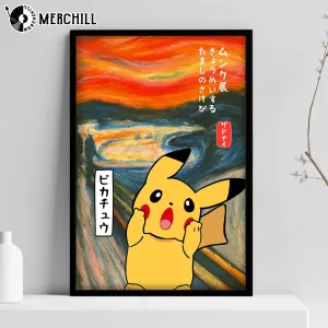 Pikachu The Scream Poster Pokémon Vintage Art for Fans
