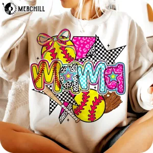 Preppy Softball Mama Brushstroke Graphic Tee Gifts to Give Your Mother 2
