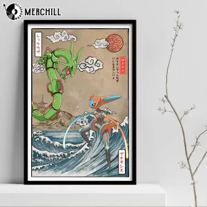 Rayquaza vs Deoxys Anime Poster Strongest Water Pokemon