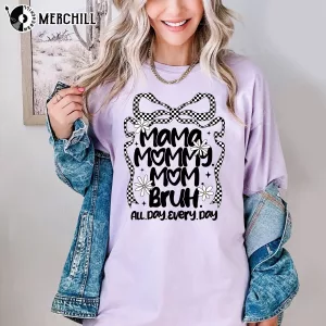 Retro Checkered Mama Mummy Mom Bruh T Shirt Mothers Day Sale 3