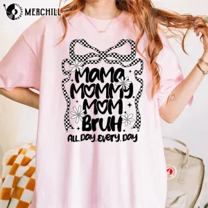 Retro Checkered Mama Mummy Mom Bruh T-Shirt Mothers Day Sale