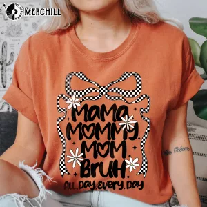 Retro Checkered Mama Mummy Mom Bruh T Shirt Mothers Day Sale 5