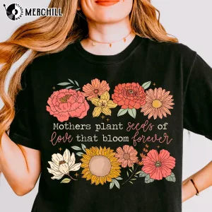 Retro Floral Mama Quote T Shirt Mothers Day Present for Wife
