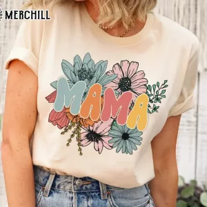 Retro Floral Mama T-Shirt Gifts for Mum Ideas